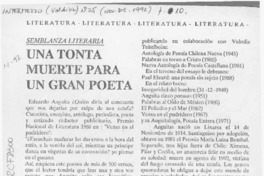 Una tonta muerte para un gran poeta  [artículo] Helga Hardessen.