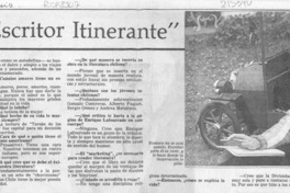 "Soy un escritor itinerante"
