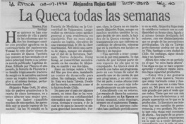 La Queca todas las semanas  [artículo] Ximena Poo.