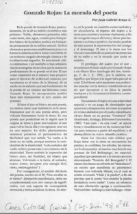 Gonzalo Rojas, la morada del poeta  [artículo] Juan Gabriel Araya G.