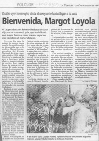 Bienvenida, Margot Loyla  [artículo].
