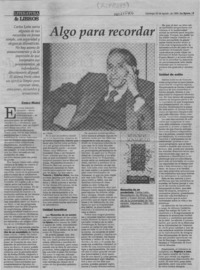 Algo para recordar  [artículo] Camilo Marks.