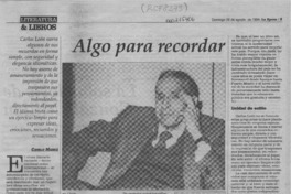 Algo para recordar  [artículo] Camilo Marks.