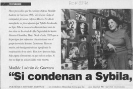 "Si condenan a Sybila, me suicido"  [artículo] Mónica Maureira Martínez.