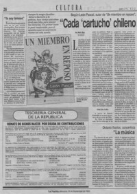 "Cada "cartucho" chileno oculta a un reventado"  [artículo] Ana María Risco.