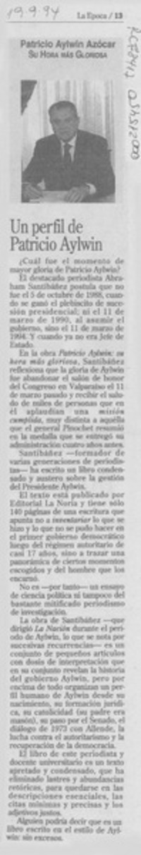 Un perfil de Patricio Aylwin