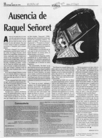 Ausencia de Raquel Señoret