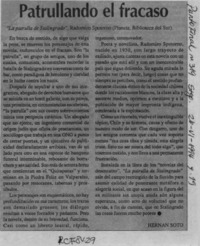 Patrullando el fracaso  [artículo] Hernán Soto.