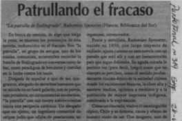 Patrullando el fracaso  [artículo] Hernán Soto.