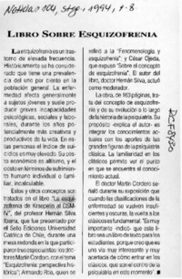 Libro sobre la esquizofrenia  [artículo].