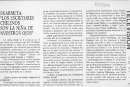 Skármeta, "los escritores chilenos son la niña de nuestros ojos"  [artículo].