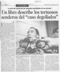 Un libro describe los tortuosos senderos del "caso degollados"  [artículo] R. V.
