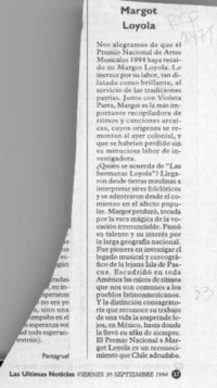 Margot Loyola  [artículo].