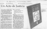 Un Acto de justicia  [artículo].