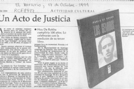 Un Acto de justicia  [artículo].