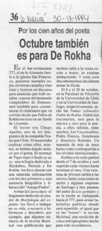 Octubre también es para de Rokha