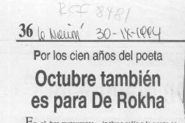 Octubre también es para de Rokha
