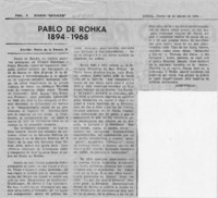 Pablo de Rokha 1894-1968  [artículo] Darío de la Fuente D.