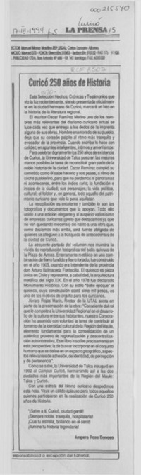 Curicó 250, años de historia