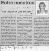 "Un talquino que triunfa"  [artículo] Fanny Ross.