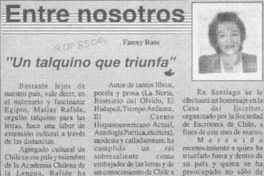 "Un talquino que triunfa"  [artículo] Fanny Ross.