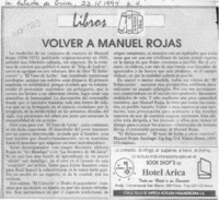 Volver a Manuel Rojas  [artículo].
