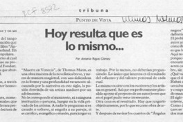 Hoy resulta que es lo mismo --  [artículo] Antonio Rojas Gómez.