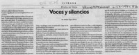 Voces y silencios  [artículo] Antonio Rojas Gómez.