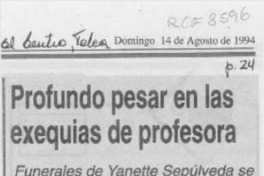 Profundo pesar en las exequias de profesora  [artículo].