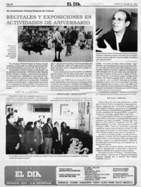 Recitales y exposiciones en actividades de aniversario  [artículo] K. L. G.