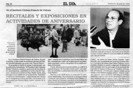 Recitales y exposiciones en actividades de aniversario  [artículo] K. L. G.