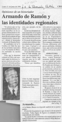 Armando de Ramón y las identidades regionales  [artículo].