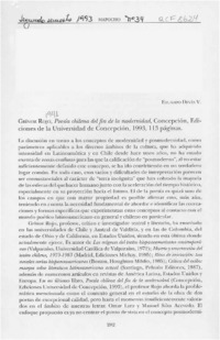 Grínor Rojo, "Poesía chilena del fin de la modernidad"  [artículo] Joyce Abeliuk.