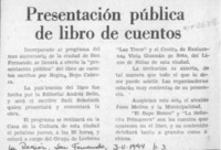 Presentación pública de libro de cuentos  [artículo].