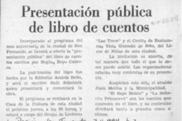 Presentación pública de libro de cuentos  [artículo].