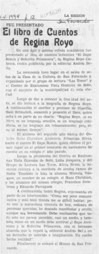 El Libro de cuentos de Regina Royo  [artículo].
