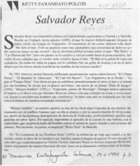 Salvador Reyes  [artículo] Ketty Farandato Politis.