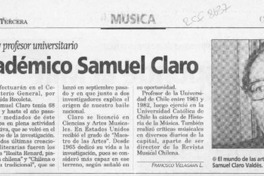 Murió académico Samuel Claro  [artículo] Francisco Villagrán L.