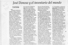 José Donoso y el inventario del mundo  [artículo] José Saramago.