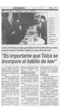 "Es importante que Talca se incorpore al hábito de leer"  [artículo].