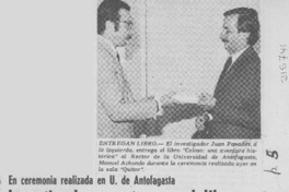 Investigadores entregan el libro "Coloso, una aventura histórica"