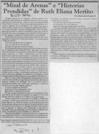 "Misal de arenas" e "Historias prendidas" de Ruth Eliana Merino  [artículo].