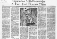 Siguen los anti-homenajes a don José Donoso Yáñez