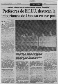 Profesores de EE.UU destacan importancia de Donoso en ese país  [artículo] Alejandra Gajardo.