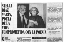 Stella Díaz Varín, poeta de la vida comprometida con la poesía