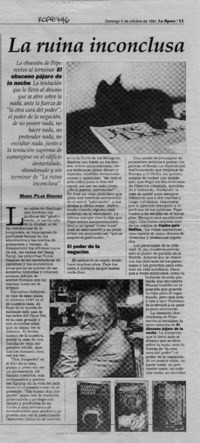 La ruina inconclusa  [artículo] María Pilar Donoso.
