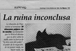 La ruina inconclusa  [artículo] María Pilar Donoso.