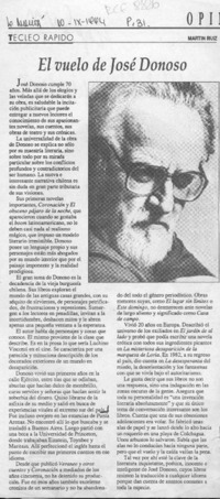 El vuelo de José Donoso  [artículo] Martín Ruiz.