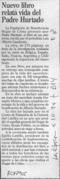 Nuevo libro relata vida del padre Hurtado