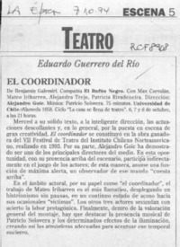 Teatro  [artículo] Eduardo Guerrero del Río.